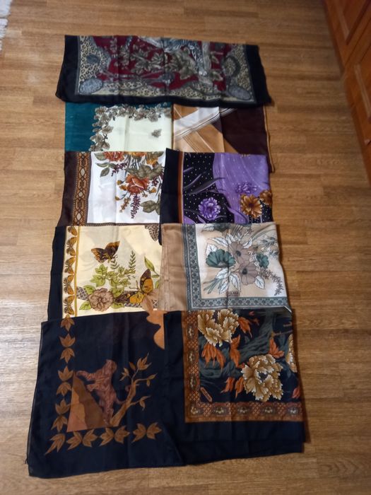 Платки : шерсть, шелк, шифон.