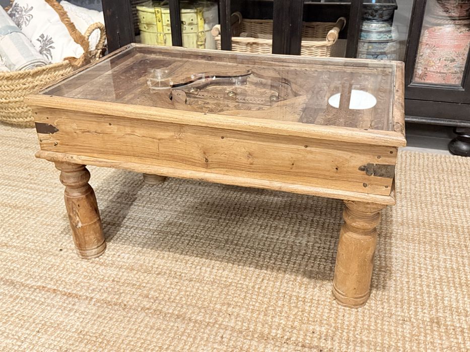 mesa, centro, apoio, antiga, talha, oriental, indiana, rustica