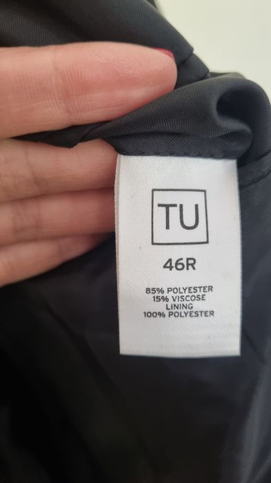 Elegancka czarna marynarka męska tu uk 46r eu 56