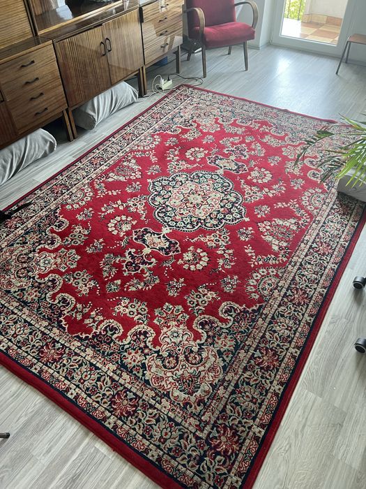 Duży czerwony dywan vintage perski 200x300