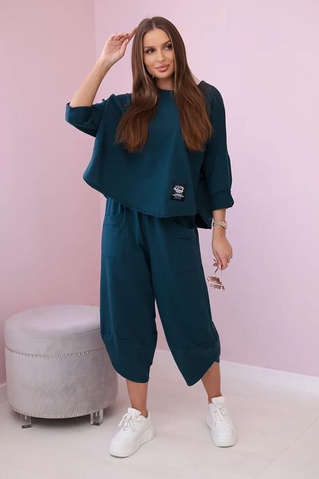 Komplet Bawełniany Bluza + Spodnie Morski