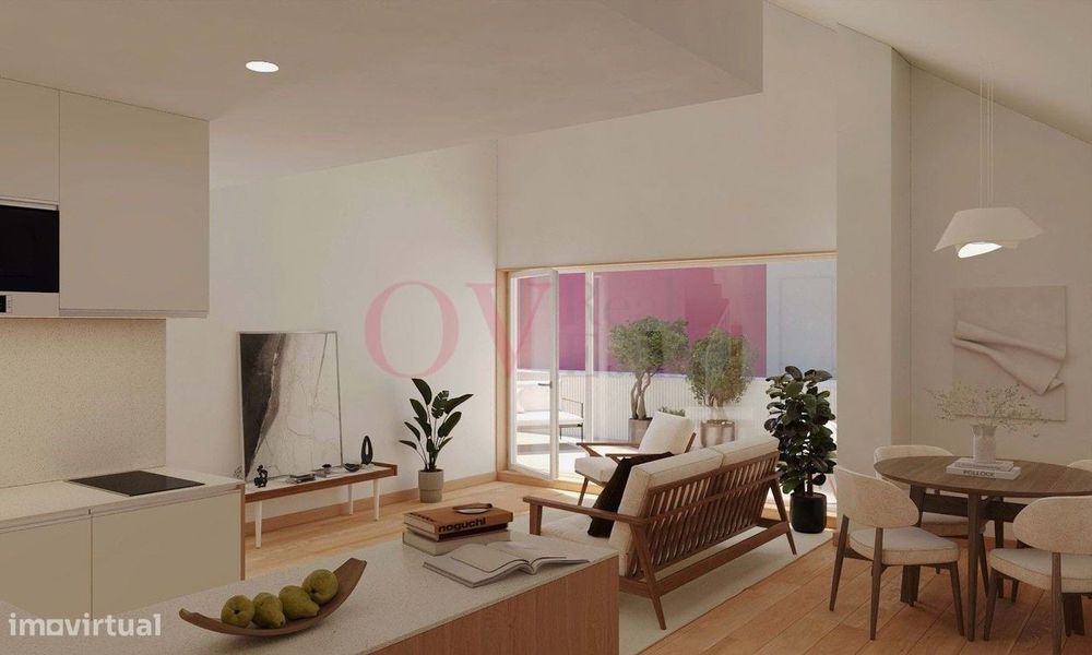 Apartamento T1 com terraço e lugar de garagem, para VENDA, junto ao Ca