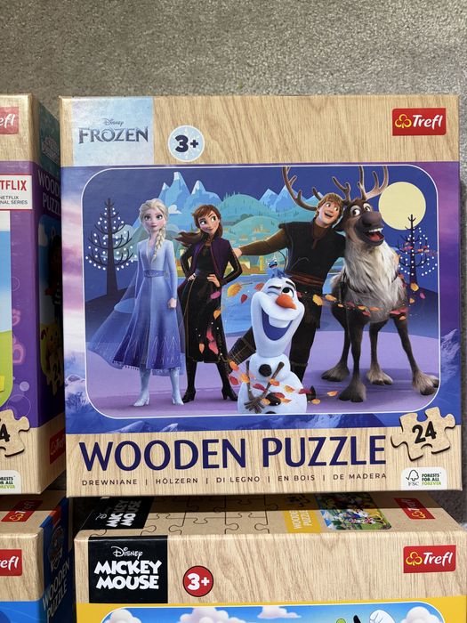 Drewniane puzzle Trefl - 24 elementy - zestaw 4 szt. /dla dzieci 3+