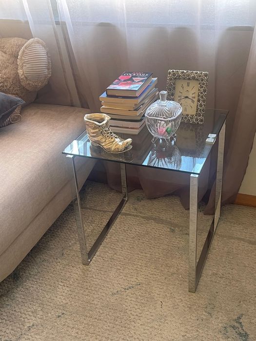 Conjunto de 3 mesas auxiliares de aço e cristal Catalina El Corte Inglés