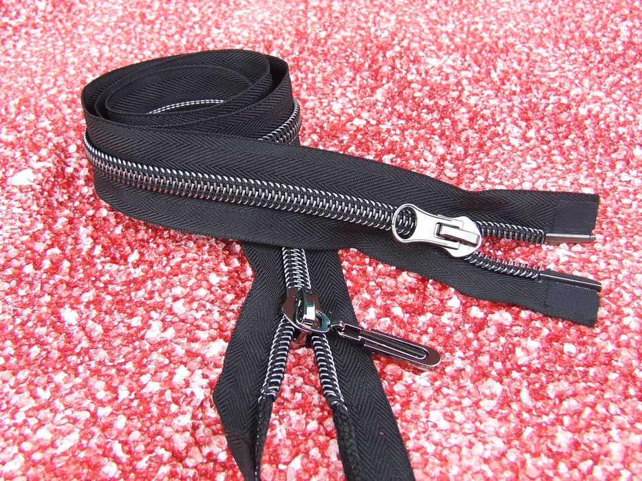 Молния/застібка/застежка спираль №10 2-бег/100см/черный никель/блестящ