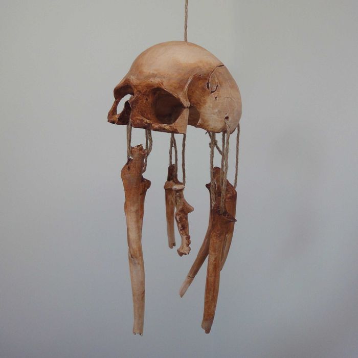 Dzwonek wietrzny czaszka - ręcznie malowana