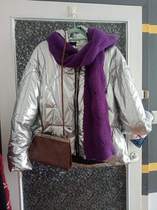 Kurtka damska srebrna zimowa metaliczna 38 M Kinxinfen