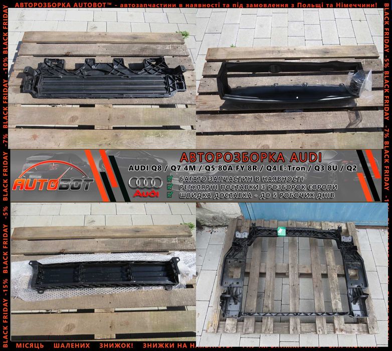 Жалюзі радіатора верхні нижні Audi E-Tron Q7 4M Q5 80A Q3 83A Разборка