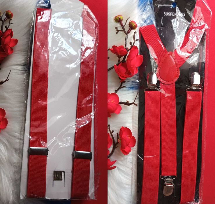 Czerwone szelki męskie