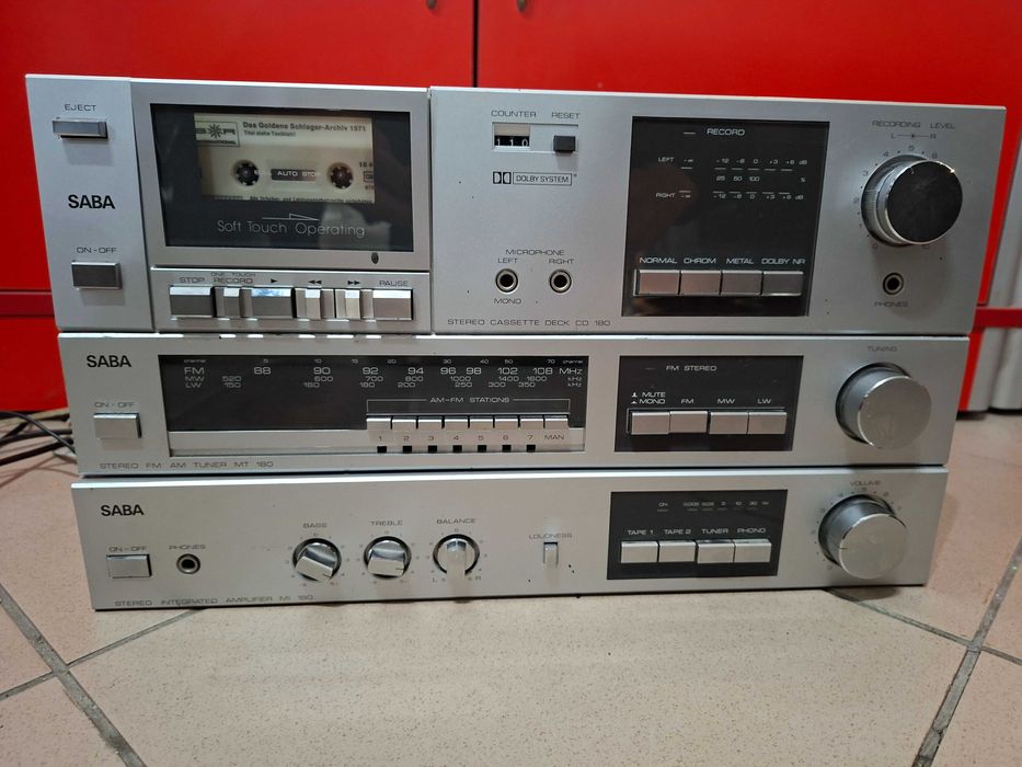 Wzmacniacz SABA MI 180 Tuner Radio SABA MT 180 Magnetofon SABA CD 180 Retro