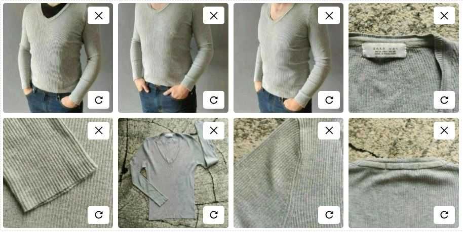 Męski szary sweterek ZARA, rozmiar M