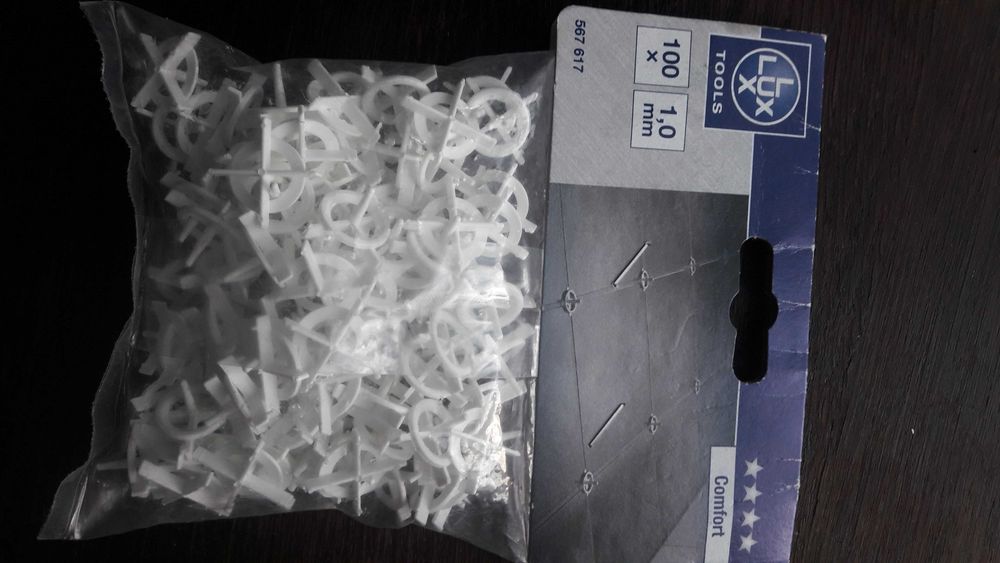 krzyżyki dystansowe do płytek 1mm 100szt. Lux-tools