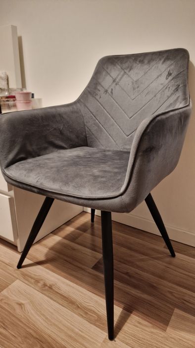 Krzesło obrotowe welurowe szare