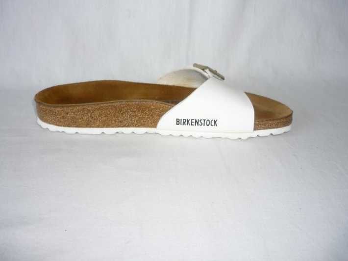 Білі лаковані шльопанці BIRKENSTOCK Madrid сабо у стилі БОХО