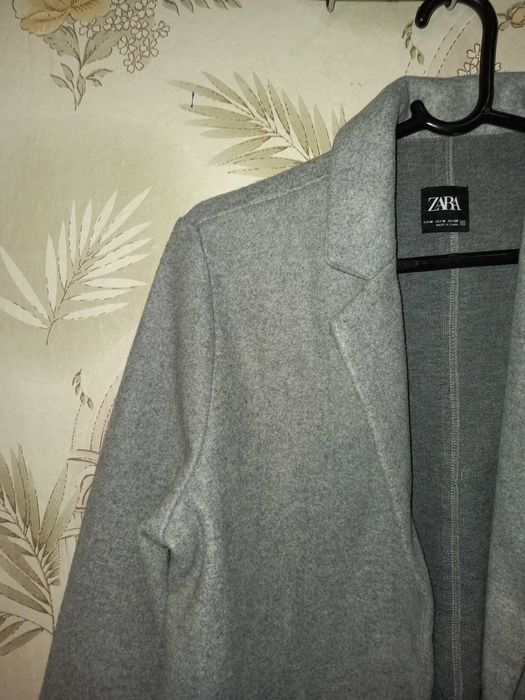 Пальто жіноче демісезонне  zara women basic coat 5070/629/803 сіре