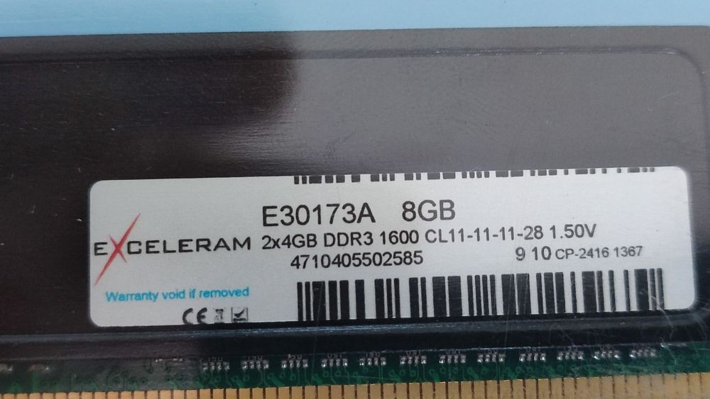 Оперативна пам'ять Exceleram DDR3-1600 8192MB PC3-12800 Kit of 2x4096