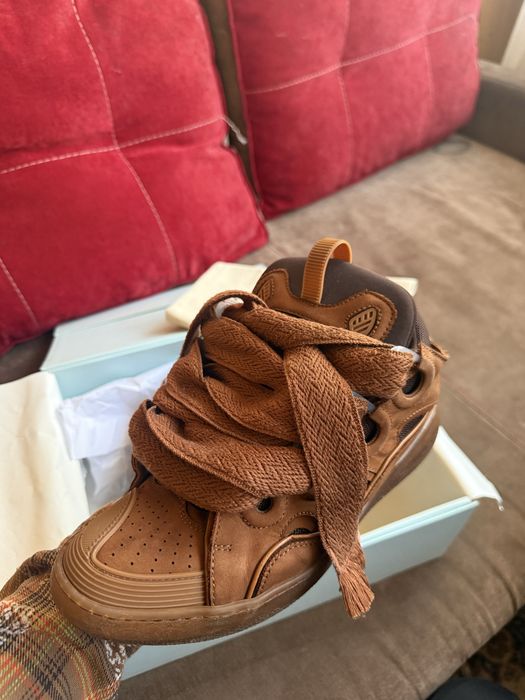 Кроссовки Lanvin Curb Suede Sneakers Tan — zdjęcie 3