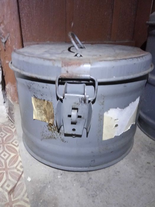 Бочка сейф железная контейнер бидон ведро бак банка бокс металл СССР ...
