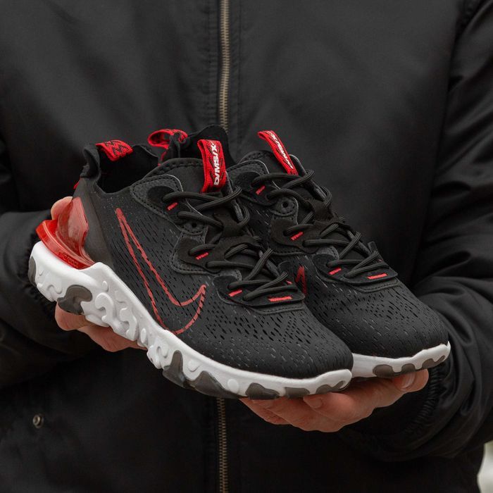 Мужские кроссовки Nike React Vision Black&Red. Размеры 40-45
