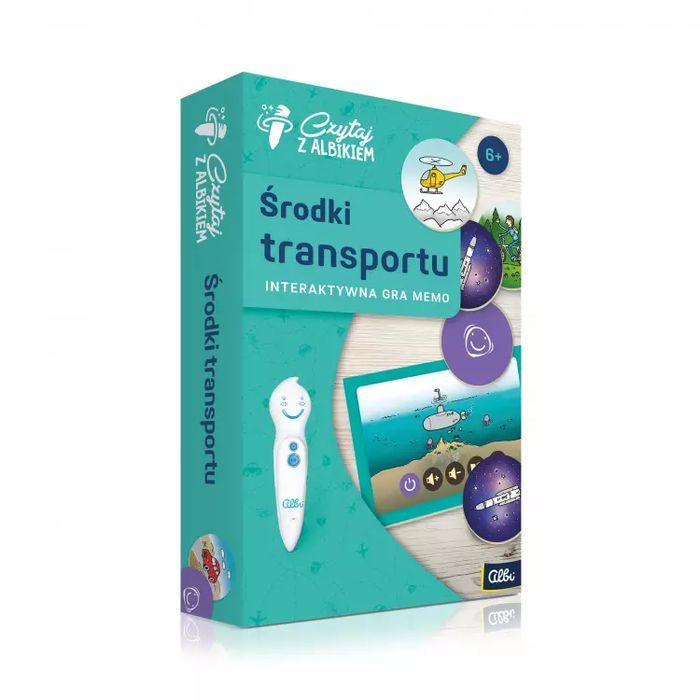 Czytaj z Albikiem. Interaktywna gra memo. Środki transportu. Albi