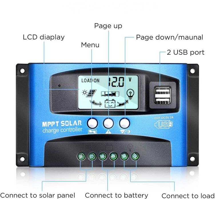 Painel solar mppt 12v 24v