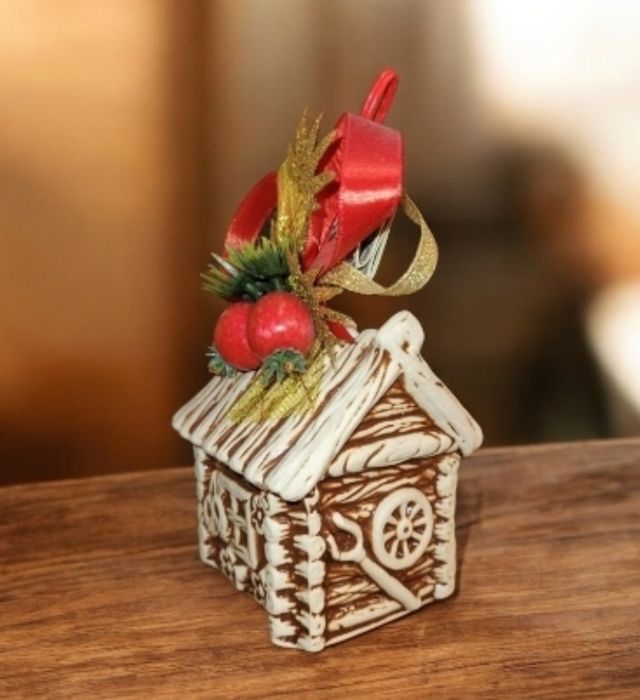 Сувенір. Декоративна фігурка у вигляді хатинки.
