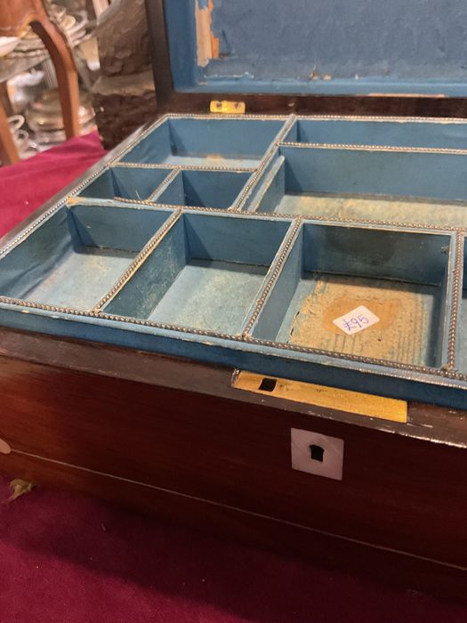 Caixa joias inglesa madre pérola 28x20x11cm