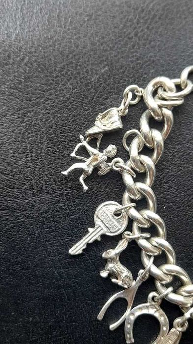 BRANSOLETKA Z LITEGO SREBRA CHARM. (52,7gm Sterling .925 srebro
