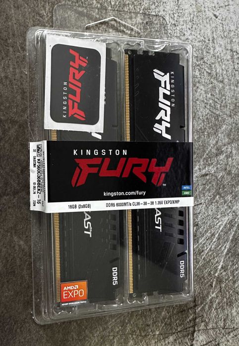 Pamięci RAM Kingston Fury Beast DDR5 6000 MHz CL36 KF560C36BBEK2-16