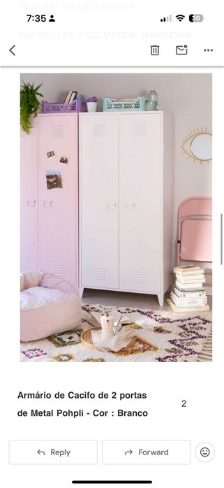 Armário Sklum com bengaleiro e prateleiras branco