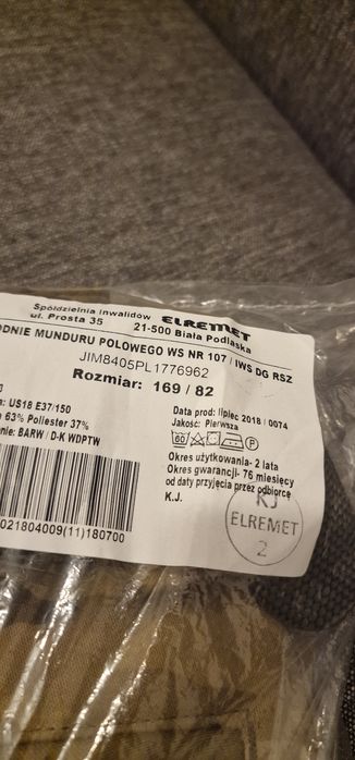 Kombinezon ćwiczebny letni WS w kamuflażu multicam nr118/DKWS