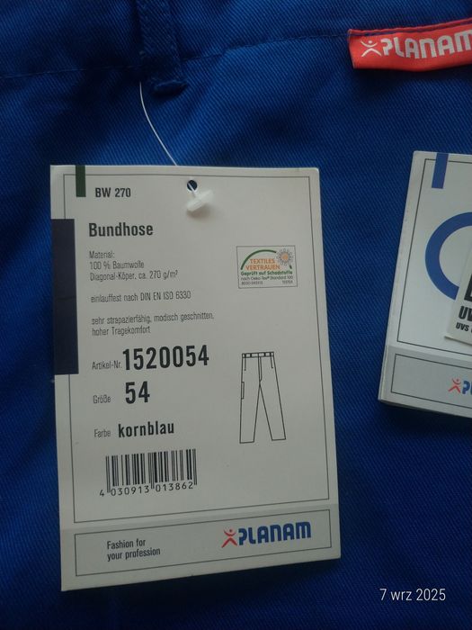 Spodnie robocze Planam 54
