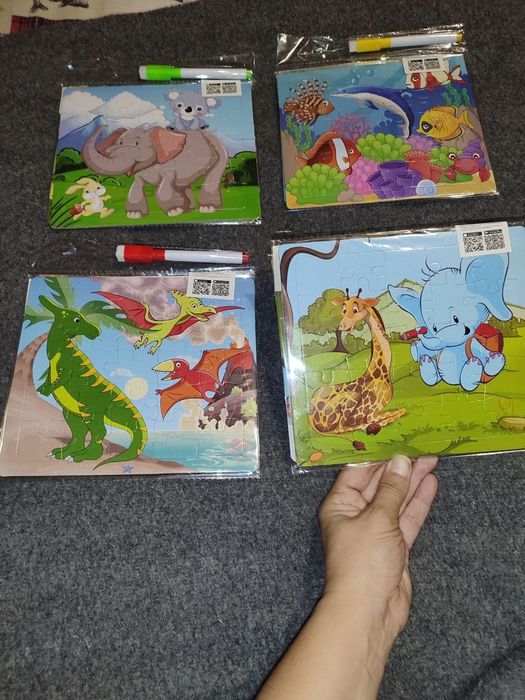 Продам дерев'яні пазли та пазли розмальовки