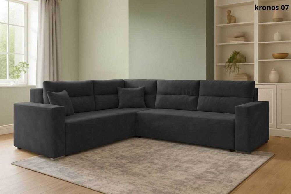 NAROŻNIK z funkcją spania ROGÓWKA rozkładana LUNO pojemnik PRODUCENT