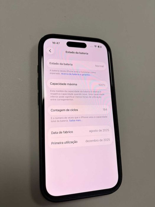 iPhone 16 128GB Preto | Bateria 100% | Garantia 2029 | Capa Apple