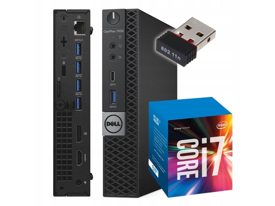 Dell Optiplex 7050 Tiny mini PC i7 16GB DDR4 512SSD W10 Pro