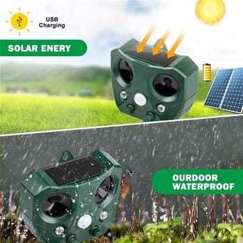 Repelente solar ultrassônico para animais