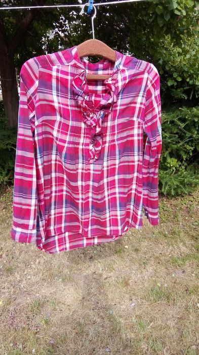 Płócienna bluzka z żabotem