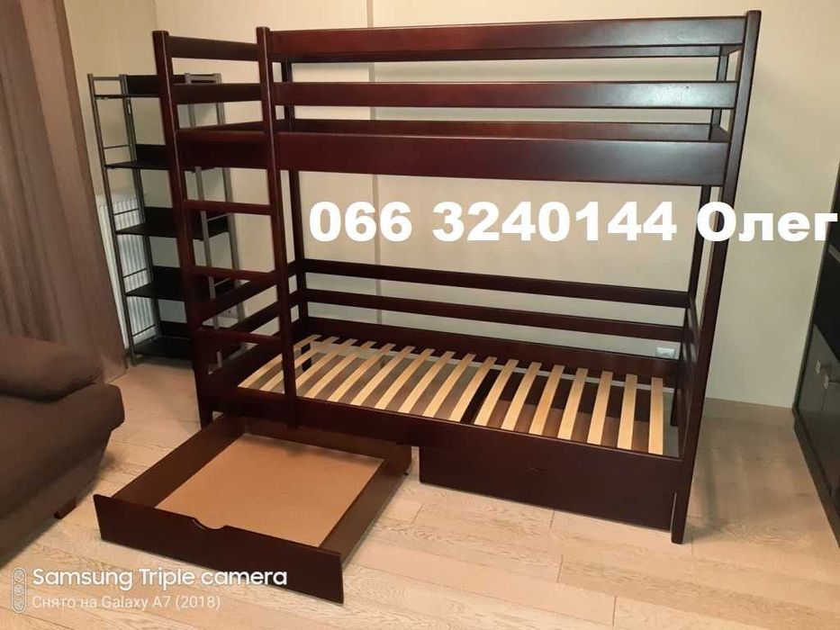 Двоярусне ліжко Ліза з масиву вільхи + Знижка на матраци! Ліжко
Нота