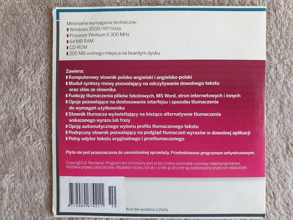 Płyta CD "Tłumacz Komputerowy Języka Angielskiego"