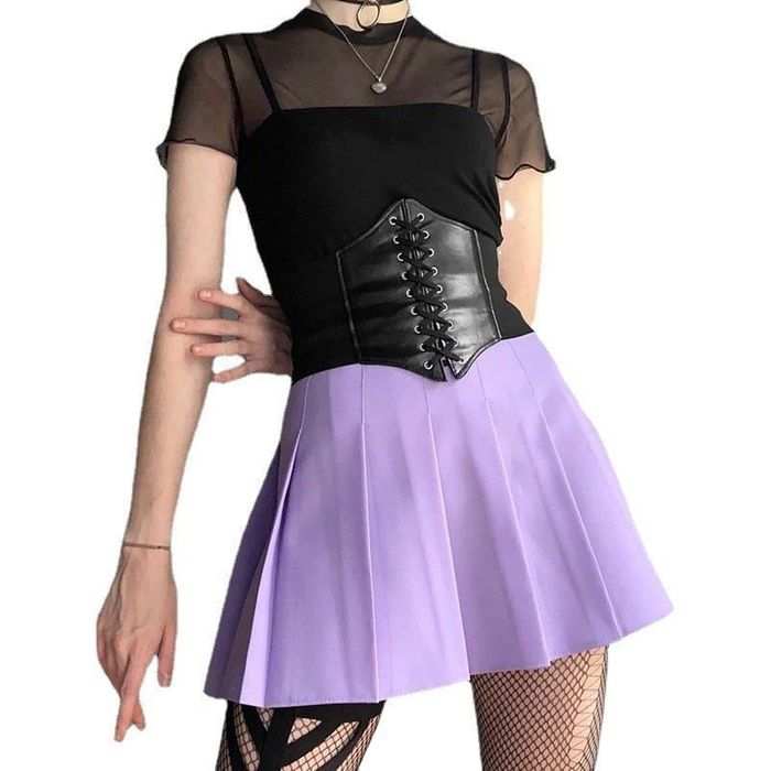 Szeroki pasek z wiazaniem Halloween ,czarny pas