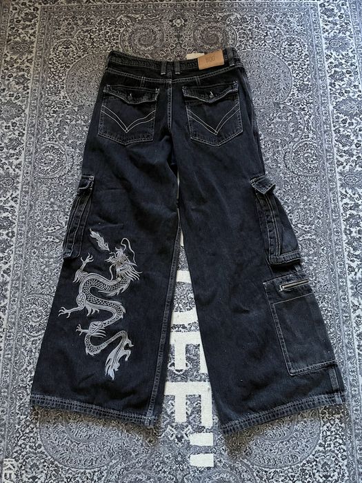 Широкі джинси Y2K реп дракон BDG