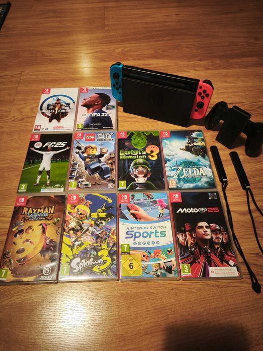 Nintendo switch com 10 jogos