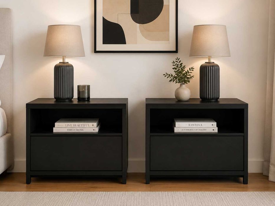 Par de Mesas de Cabeceira Camerich Max – Grey Oak | Design Moderno