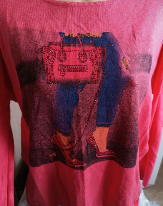 Sweterek oversize nietoperz S M pacha do 76x2 modal milutki  cekiny
