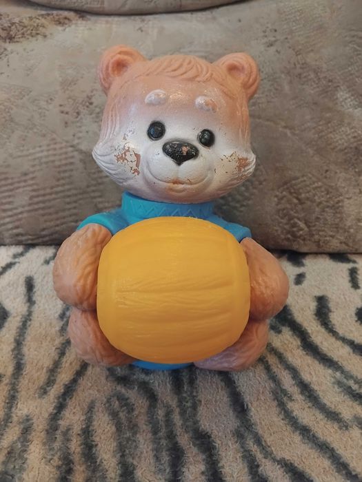Игрушка СССР Мишка с боченком меда