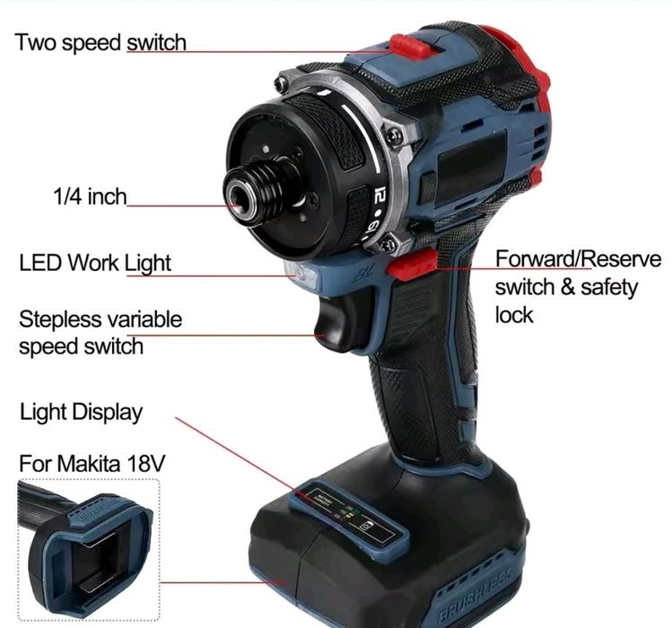 Wkrętak Zakrętarka Wkrętarka na baterie Makita 18V bezszczotkowa