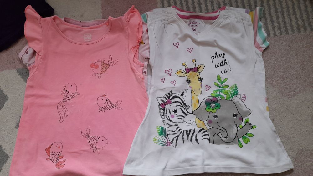 Bluzki t-shirt krótki rękaw dla dziewczynki ± 128 8 szt.