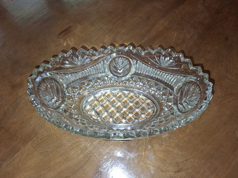 Duża misa, owocarka kryształowa i popielniczka PRL jak nowe