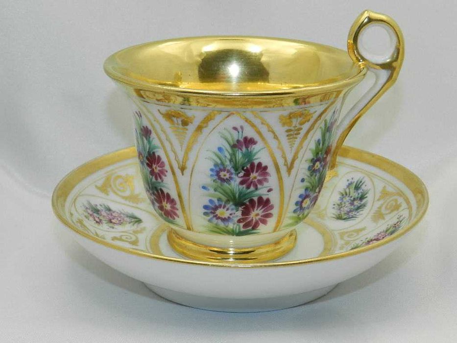 Kolekcjonerska wiekowa ręcznie malowana filiżanka  Francja XIXw.